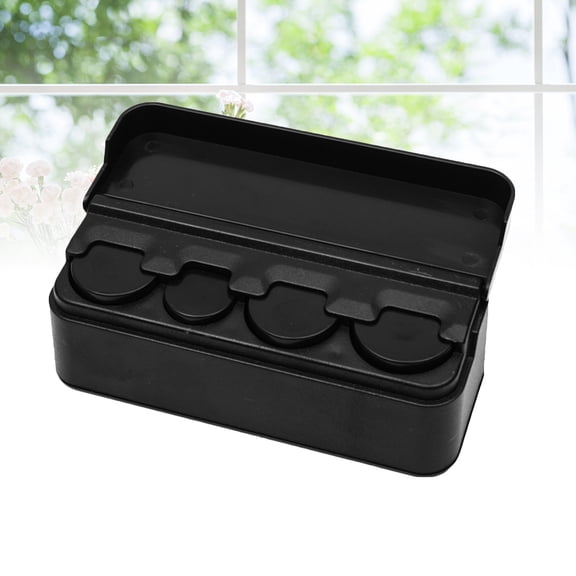 CIMAXIC Small Cash and Money Box Organizer Dispenser for Change Storage, Black Plastic, 1 Set