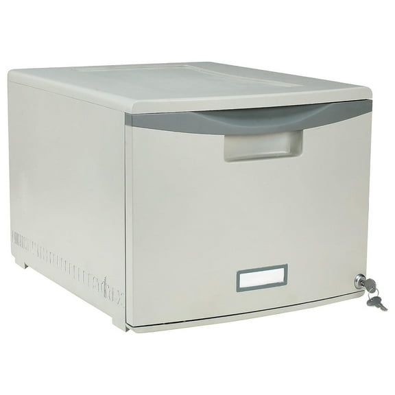 Plastic One-Drawer File Cabinet Locking Document Organizer for Home and Office, Gray, 1-Pack (61251B01C)