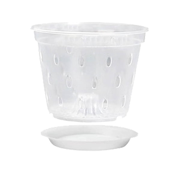 Plastic Orchid Planter with Tray, 5 Inch Root Control Pot for Phalaenopsis
