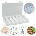 thumbnail image 1 of Plastic Organizer Box With Removable Dividers - Clear Craft Detachable Storage for Beads, Earrings, Pills, Jewelry, Screws, Seeds, Small Parts, Hair Ties - Travel Storage Box, 10.6x6.69", 1 of 8