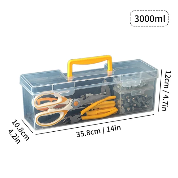 Plastic Organizer Box Transparent Portable Tool Box Multipurpose Electrician Drill Tool Storage Box Hardware Tool Case