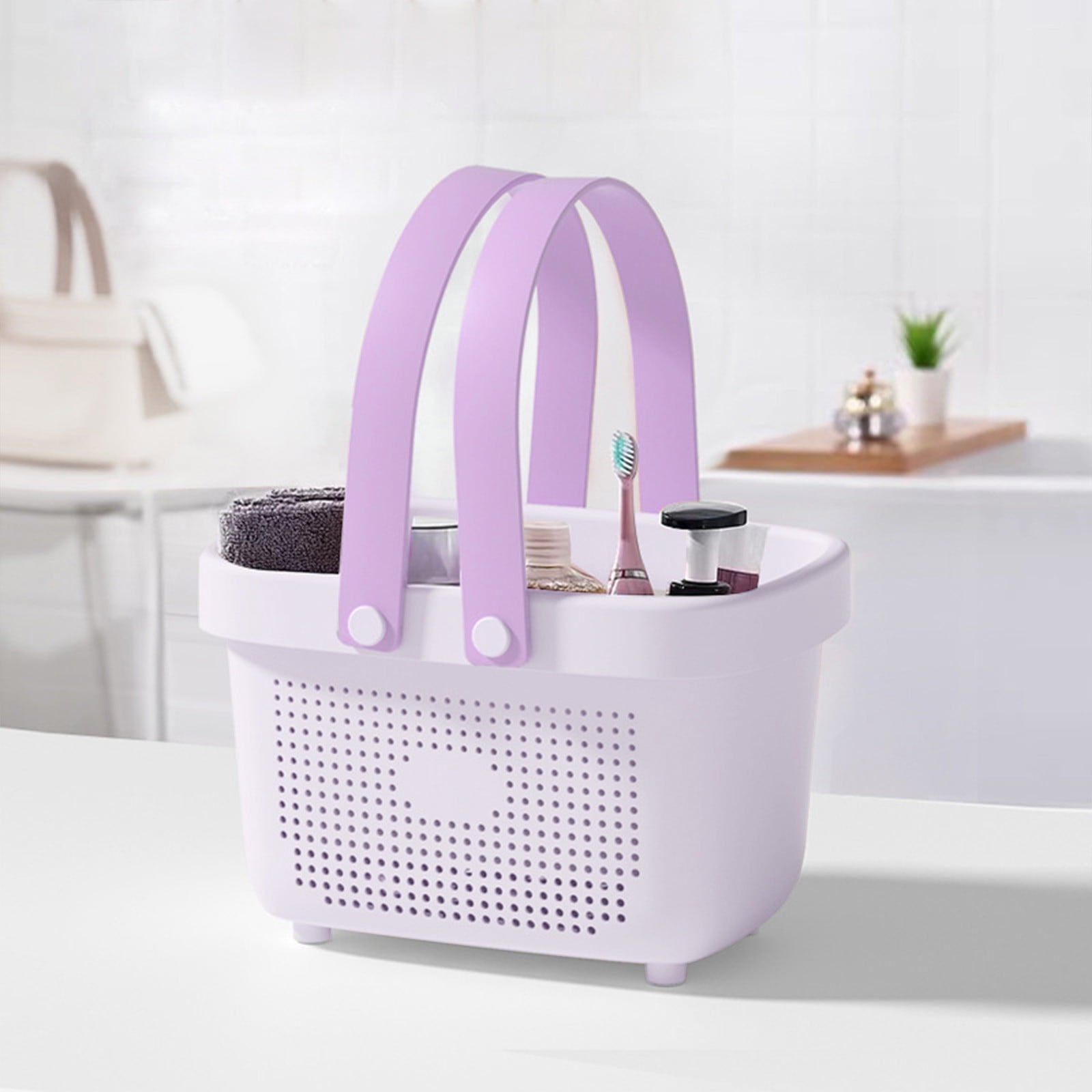Plastic Organizer Storage Baskets with Handles,Shower Caddy Bins ...