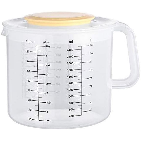 Plastic Ounce Measuring Cups and Mixing Pitcher for Baking with Lid Liquid Measuring/in Ml with Splash(wwx)