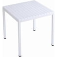 thumbnail image 1 of XDECO Patio Square Dining Table for 4, Plastic Kitchen Side Table with Metal legs, Outdoor Side Table for Backyard, Deck, Yard, Garden, Poolside, White, 1 of 9
