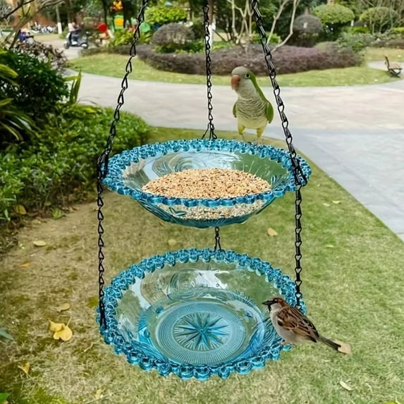 Plastic Outdoor Hanging Feeder Easy Fill Clean Portable Multi Use High Strength Reusable Balcony Outdoor Bird Feeding