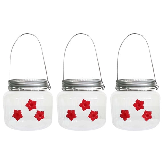 Plastic Outdoor Hummingbird Feeder with 3 Feeding Ports and Transparent Section for Real-Time Reservoir Visibility (3)