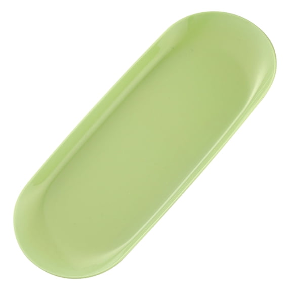 Plastic Oval Serving Tray Kitchen Fruit Dessert Tray Multifunction Food Plate Organizer Desktop Cosmetic Jewelry Tray,Plastic Jewelry Tray Decorative Dish Small Oval Candy Dessert(Green,9.06x3.74")