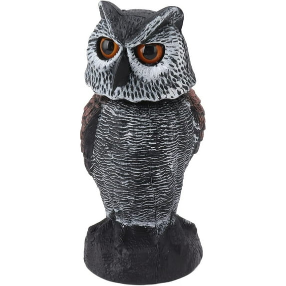 Plastic Owl Statues, Fake Owl Decoys, to Scare Birds Away from Gardens and Patios, Rotating Head Owl Bird Deterrents, Pest Repellent, Pigeon Deterrent