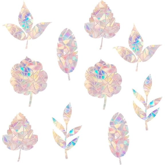 Plastic PVC Glass Stickers Static Cling Window Stickers with A4 Paper Rectangle Leaf Pattern 300x220x0.1mm 3pcs