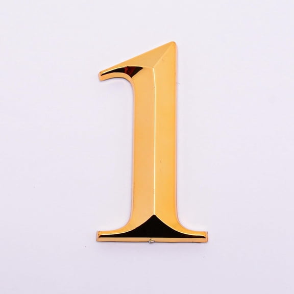 Plastic & PVC Number Sign Labels golden Num.1 1: 71x36x8mm Plastic