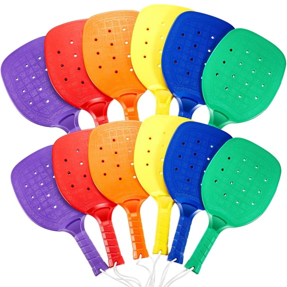 Plastic Paddleball Racket Pe Equipment For Elementary School With Lanyard Classes 15.2 X 7.5 Inches