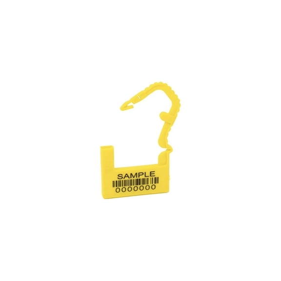 Plastic Padlock D, All ECO- , Numbered and Barcode, Yellow Color, 100 pcs. CintBllTer Free & Quick Shipping
