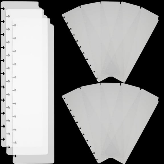 Plastic Page Dividers for Discbound Notebook Rectangle Clear 280x80x0.3mm