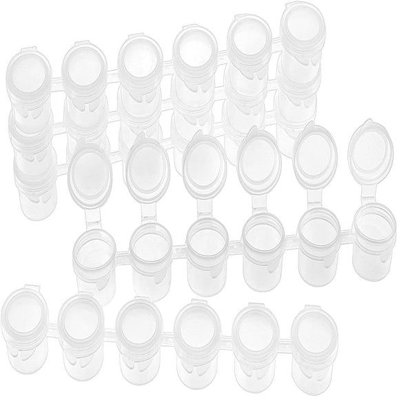 Plastic Paint Pots Strips 5ml 6 Pots Mini Empty Paint Cups with Lids for Arts Crafts Watercolor Pigment Clear 17.2x3.3x2.15cm for DIY