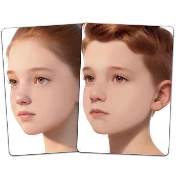 Plastic Painting Practice Board Reusable Face Painting Exercise Template Rectangle with Girls Pattern Mixed color 29.7x21cm 2pcs/set Plastic