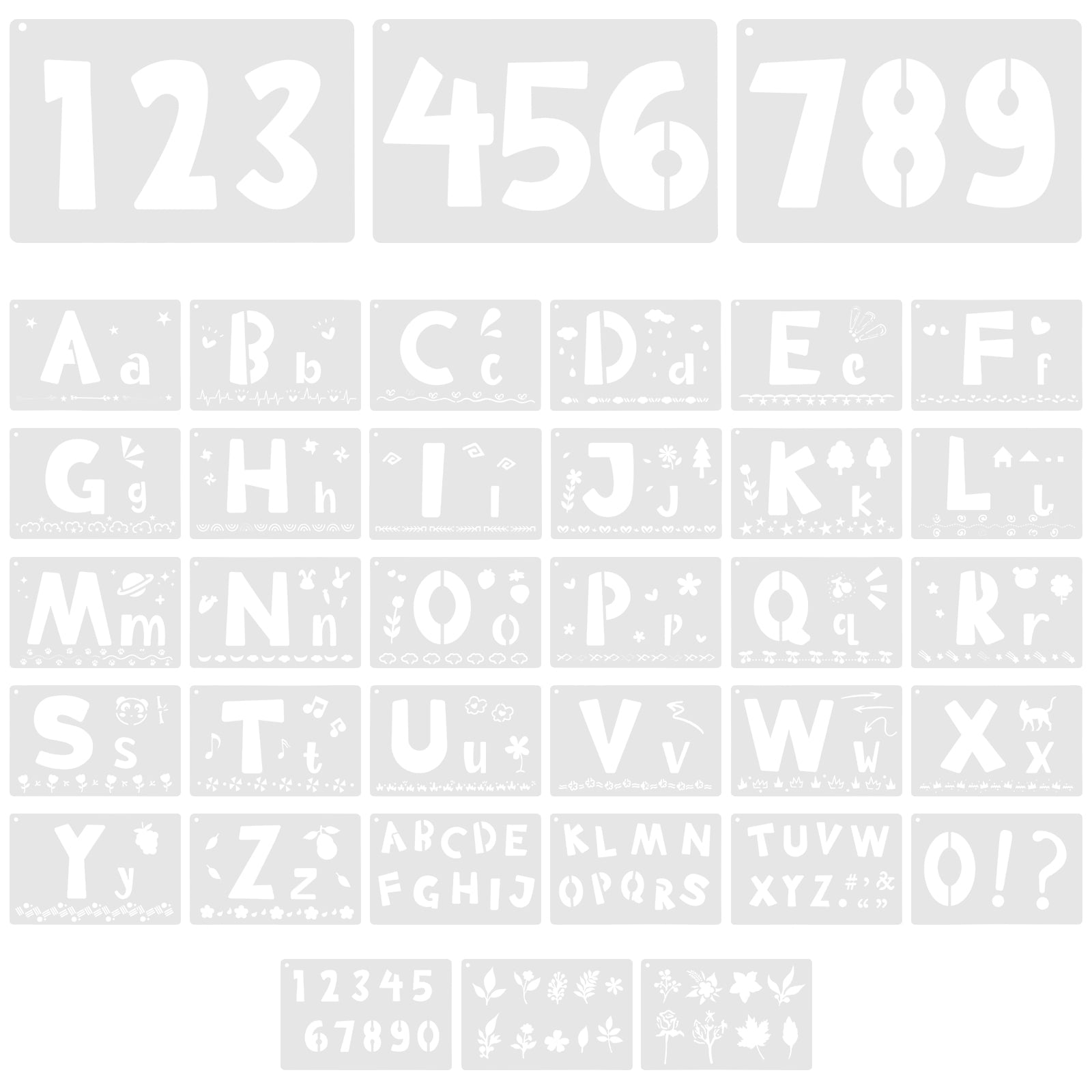 Plastic Painting Template Letter Number Stencil Interlocking Letters