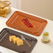 Plastic Pallet Imitation Brown Tray 12x9" PVC Food Serving Tray for Kitchen Fruit Dessert and Snacks 1Pcs JASKFLY