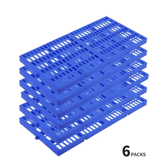 Plastic Pallets 6 Pack Heavy Duty Stackable Waterproof PP Floor Pallets Lightweight Durable Elevated Base for Warehouse Garage Basement Storage