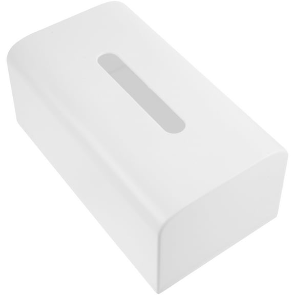 SOPOTUTU Rectangular Tissue Paper Box Holder White Plastic for Home Use