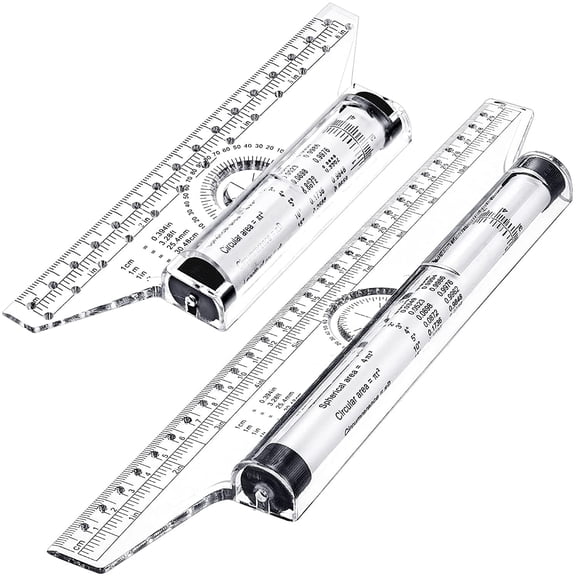Plastic Parallel Rolling Ruler - Multifunctional Measuring Tool for Drawing, Design, Office Drafting, Architecture & Math(6inch、12inch)