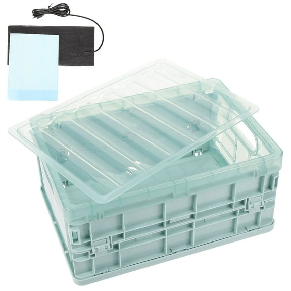 PartyKindom 1Set Spacious Plastic Brooder Box for Parrots with USB Heating Pad and Safe Foldable Design