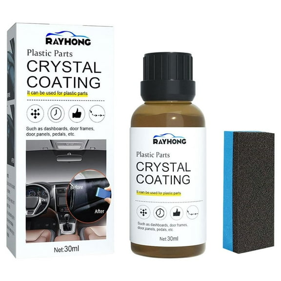 Plastic Parts Crystal Coating for Car Interior & Exterior Trim Restorer, UV Protection & Water Repellent, Easy Application for Shine and Durability