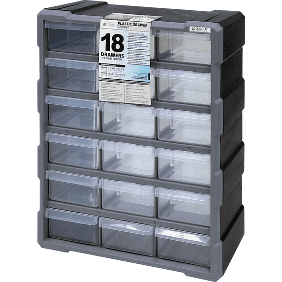 Plastic Parts Drawer Cabinet - Pack of 4 — Home & Garage Storage, Stackable Design