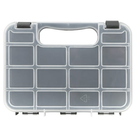 Performance Tool W5189 Durable Plastic Storage Organizer with Full-Height Dividers for Parts and Tools, Flat or Upright Storage with Built-in Feet