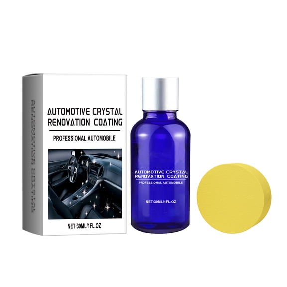 Plastic Parts Refurbish Agent 1.01 oz, Car Trim Restoration Crystal Coating with Applicator Sponge,Suitable for All Ages, Transform Worn-Out Car Trim into Pristine Condition in Minutes