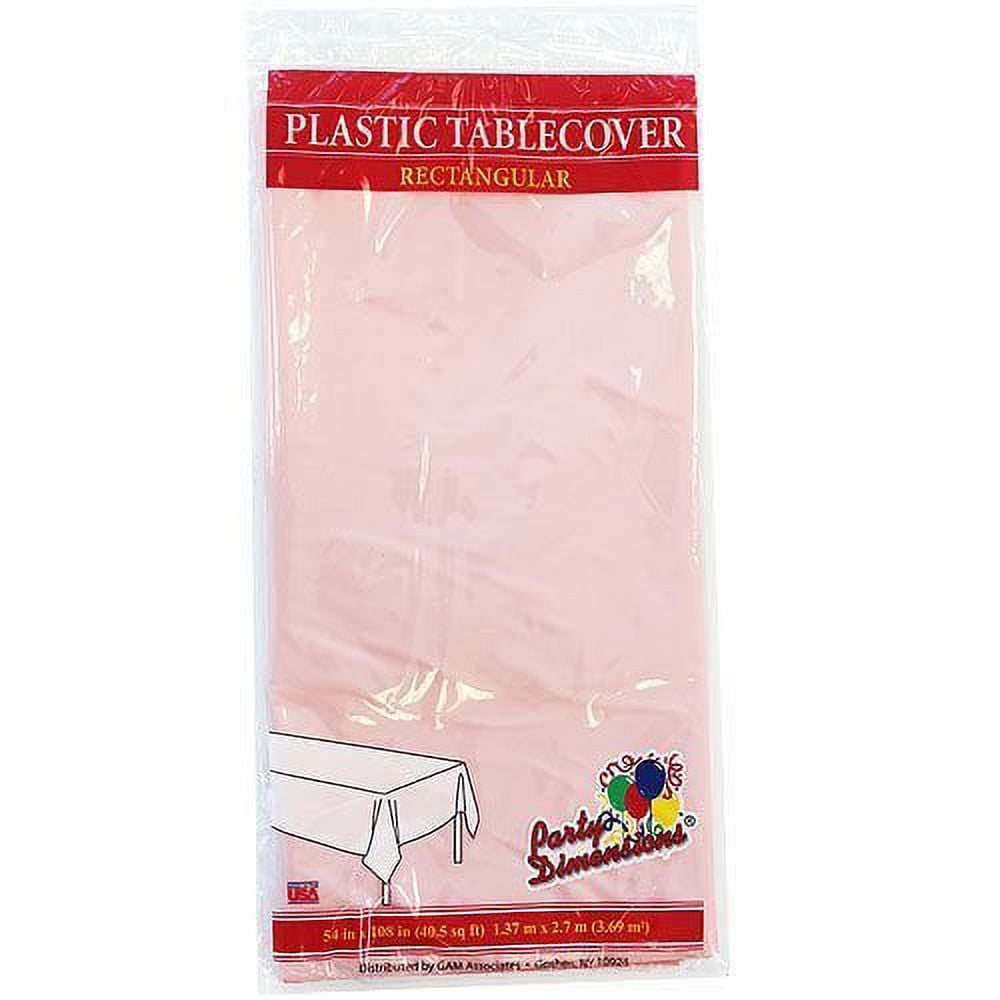 Plastic Party Tablecloths Disposable, Rectangular Tablecovers 4 Pack Pink By Party