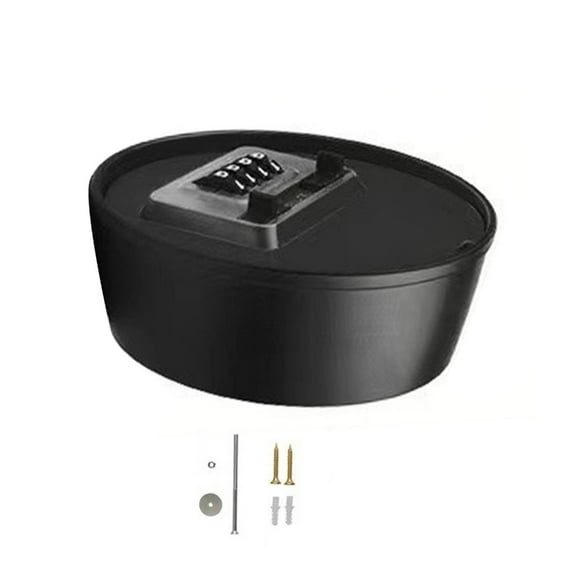 Plastic Password Storage Box Circular Key Safe Wall Mount Box Adhesive Security
