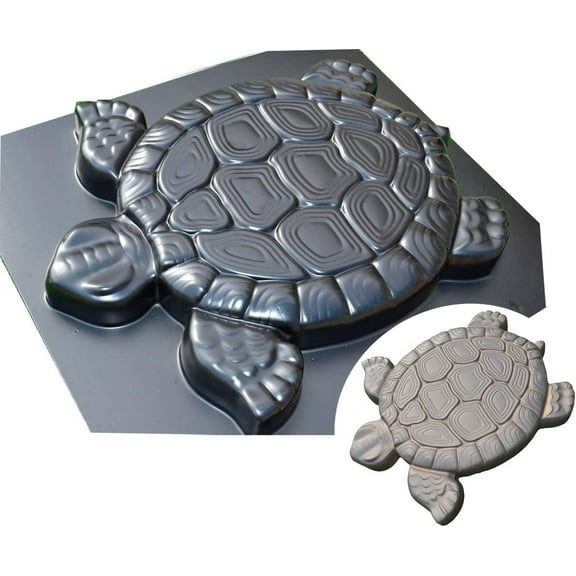 UKCOCO Turtle Shaped Stepping Stone Paver Mold Black 1Set For Concrete Molds Garden