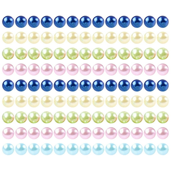 Plastic Pearl Beads 3-8Mm, No Hole Faux Round Spacer Beads for Diy Jewelry Making, Craft Necklaces Bracelets Findings, 130 Beads of Different Sizes Multicolor2