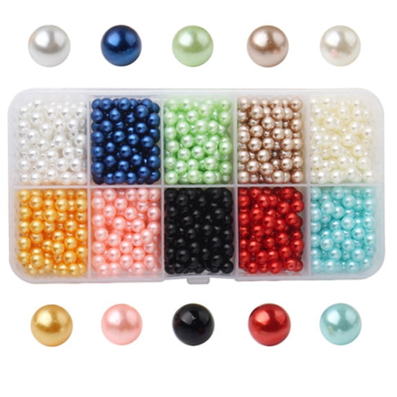 Plastic Pearl Beads, 5Mm Colored Beads for Diy Jewelry Making, Assortment for Necklaces Bracelets Crafts, Round Smooth Surface, Great for Home, Study, and Professional Beading Projects