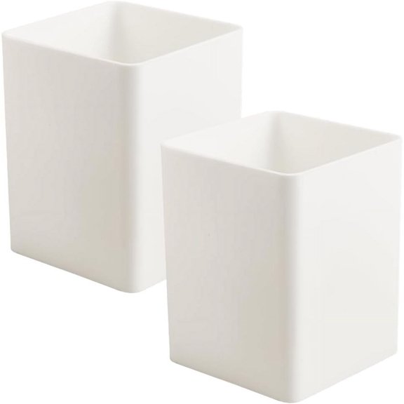Plastic Pen Holder Cosmetic Brush Storage Container Cuboid White 78x78x102mm Inner Diameter: 74x74mm DIY