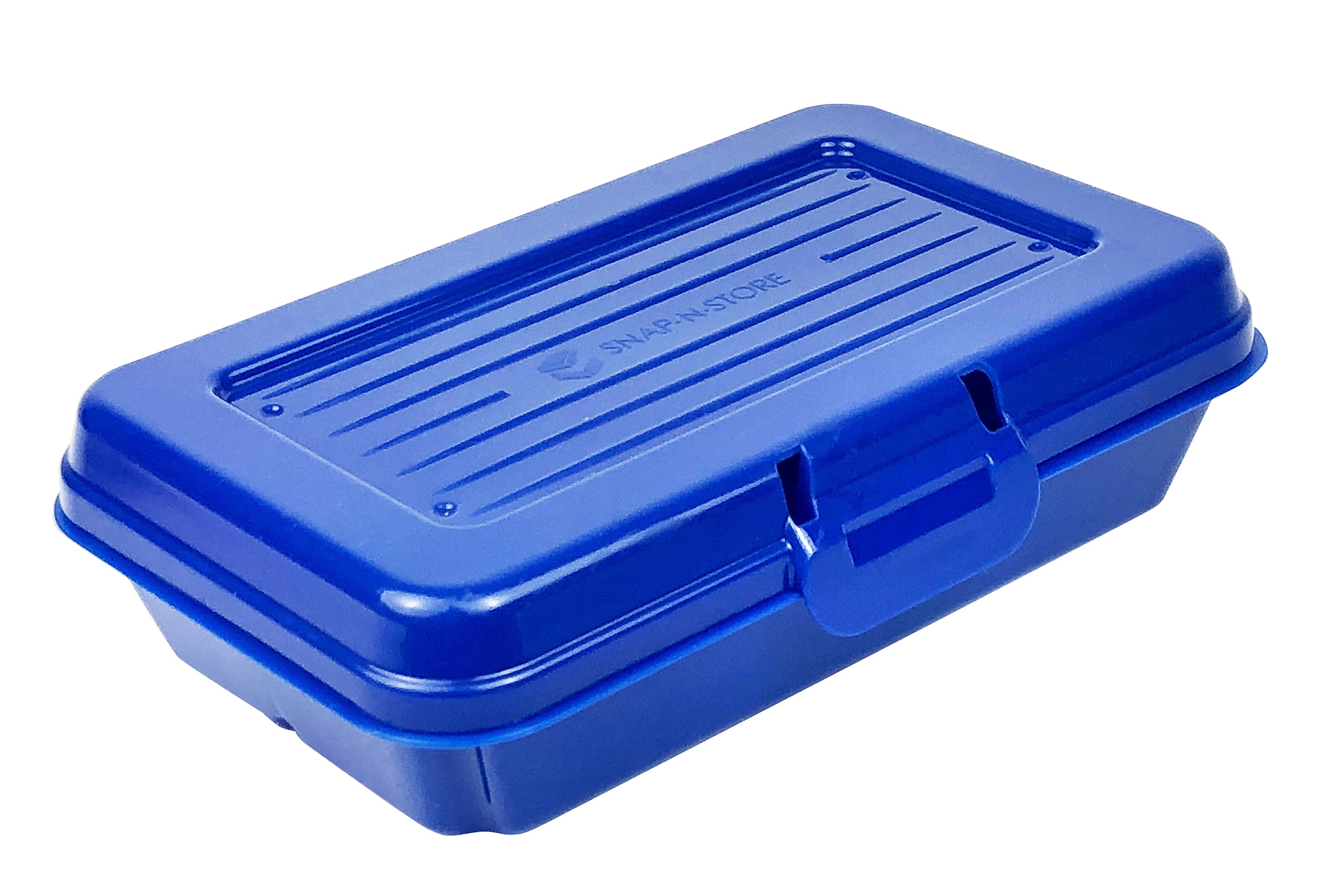 Plastic Pencil Box, Blue, 24 Pack PDQ