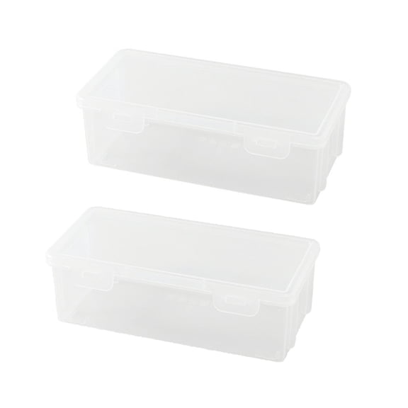 Plastic Pencil Box, Extra Large Capacity Stackable Translucent Clear Storage Organizer Box for Pens, Pencils, Markers and Office Supplies