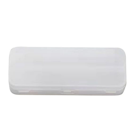 Plastic Pencil Box, Large Capacity Pencil Boxes 2 Compartments, Hard Pencil Case with Snap-tight Lid, Plastic Storage Organizer Box for Art Supply (Clear, 1 Pack)