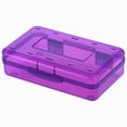 thumbnail image 1 of Plastic Pencil Box Large Capacity Pencil Boxes Clear Boxes with Snap-Tight Lid Stackable Design And Stylish Office Supplies Storage Organizer Box Purple, 1 of 4