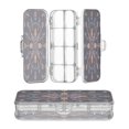 thumbnail image 1 of Plastic Pencil Box Large Capacity Pencil Boxes Clear Boxes with Snap-Tight Lid Stylish Office Supplies Storage Organizer Box Feathers and Beads Pattern, 1 of 7