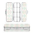 thumbnail image 1 of Plastic Pencil Box Large Capacity Pencil Boxes Clear Boxes with Snap-Tight Lid Stylish Office Supplies Storage Organizer Box Green and Peach Bow Pattern, 1 of 7