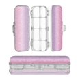 thumbnail image 1 of Plastic Pencil Box Large Capacity Pencil Boxes Clear Boxes with Snap-Tight Lid Stylish Office Supplies Storage Organizer Box Pink and Purple Glitter Pattern, 1 of 7
