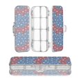 thumbnail image 1 of Plastic Pencil Box Large Capacity Pencil Boxes Clear Boxes with Snap-Tight Lid Stylish Office Supplies Storage Organizer Box Red White and Blue Stars Pattern, 1 of 7