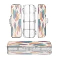thumbnail image 1 of Plastic Pencil Box Large Capacity Pencil Boxes Clear Boxes with Snap-Tight Lid Stylish Office Supplies Storage Organizer Box Teal and Orange Abstract Shapes, 1 of 7