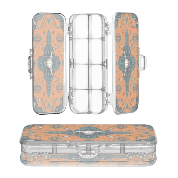 Plastic Pencil Box Large Capacity Pencil Boxes Clear Boxes with Snap-Tight Lid Stylish Office Supplies Storage Organizer Box Western-style Cowhorn Skulls