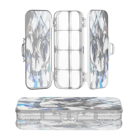 Plastic Pencil Box Large Capacity Pencil Boxes Clear Boxes with Snap-Tight Lid Stylish Office Supplies Storage Organizer Box An Astronaut in Space