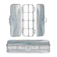 thumbnail image 1 of Plastic Pencil Box Large Capacity Pencil Boxes Clear Boxes with Snap-Tight Lid Stylish Office Supplies Storage Organizer Box Blue and Gold Swirling, 1 of 7
