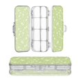 thumbnail image 1 of Plastic Pencil Box Large Capacity Pencil Boxes Clear Boxes with Snap-Tight Lid Stylish Office Supplies Storage Organizer Box White Flowers and Leaves, 1 of 7