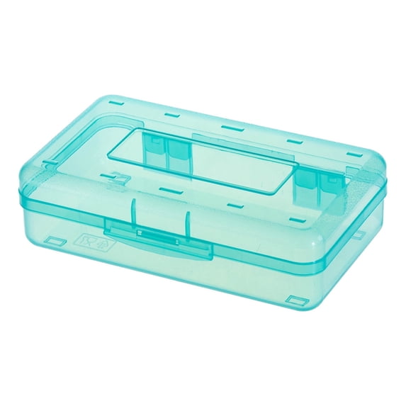 Plastic Pencil Box Large Capacity Pencil Boxes Clear Boxes with Snap-tight Lid Stackable Design and Stylish Office Supplies Storage Organizer Box