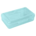thumbnail image 1 of Plastic Pencil Box, Large Capacity Pencil Case, Pencil Boxes Double Layer for Adults,Colored Pencil Case, Hard Crayon Box Storage with Snap-Tight Lid for Office Supplies (Light Blue), 1 of 9